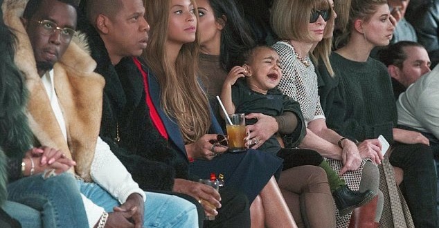 North West Crying As Kim K Sits With Beyonce At Kanye’s Yeezy Adidas ...