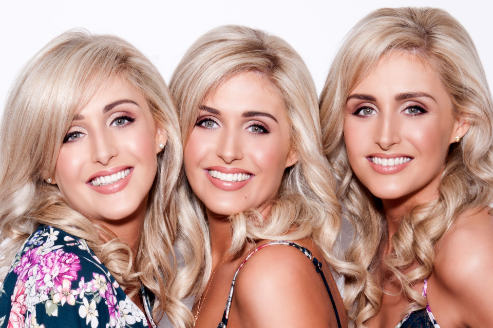 Identical triplets Laura, Nicola and Alison Crimmins, 29, from Dublin, Ireland who mirror each other's lifestyle to ensure their gorgeous figures stay exactly the same. The girl are all models, they have exactly the same beauty treatments and eat the same diet. .. SEE COPY  PIC BY NEWS DOG MEDIA  +44 (0)121 517 0019